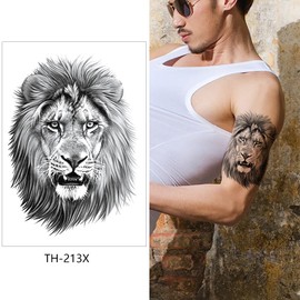 4 Sheets Temporary Lion Tattoos Animal Tattoos Fake Tattoos K4