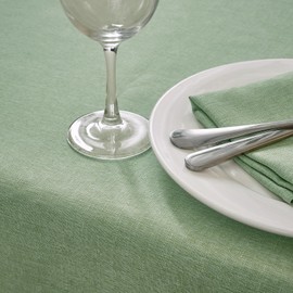 Mebakuk Rectangle Table Cloth Linen Farmhouse Tablecloth Waterproof Anti-Shrink Soft and Wrinkle Resistant Decorative Fabric Table Cover for Kitchen (Sage Green, 52" x 70" (4-6 Seats))