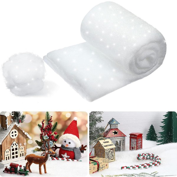 FiveMileBro Christmas Snow Blanket Set Glitter 2.6 x 9.8 Feet