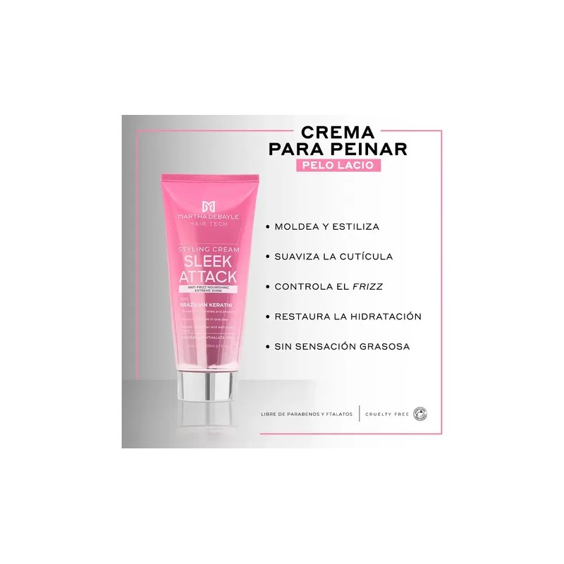 MARTHA DEBAYLE HAIR TECH Sleek Attack Crema para Peinar. Pelo