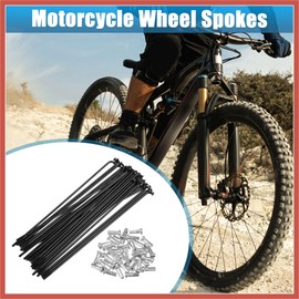 ACROPIX 36pcs 14G J Bend Bicycle Steel Spokes 136mm 5.35" Cycle Spokes with Brass Nipples Steel Spokes for Mountain Bike MTB Car Parts