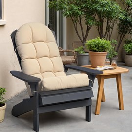 Sannwsg Adirondack Chair Cushion Set of 4, Rocking Chair Cushions, High Back Patio Cushions, Thickened Weather Resistant Patio Cushion with 6 Ties, Non Slip Fade & Waterproof