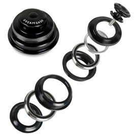 DREAMDASH Serie Sterzo 1-1/8" 1-1/2", ZS44/28.6 ZS56/30 o 39.8, Cuscinetti a Cartuccia a Doppia Tenuta, Alluminio, S.Altezza 7,5+2,8=10,3 mm per MTB e Bici Urbane