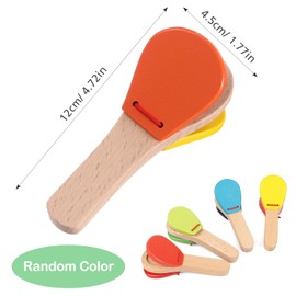Castanets, Clackers Toy, Hand Clappers Wooden, Music Clapper, Baby Castanet, Music Instruments Toy, Traditional Wood Hand Percussion Castanets for Kids Children Toddler Baby