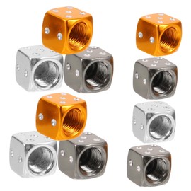 Gatuida Bike 12 Pcs Dice Valve Cap Tire Valves Stem Caps Dice Valve Stem Covers Car Valves Stem Covers Dice Valve Stem Caps Decorative Valve Stem Caps Truck Dust Cap Aluminum Alloy