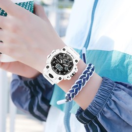 findtime Women’s Digital Watch Waterproof Sport Watch Analog Wristwatch Military Tactical Watches LED Luminous Alarm Stopwatch Dual Time Wrist Watches