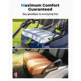 KEMIMOTO Universal Golf Cart Seat Towel Blanket Covers for All Weather, Compatible with EZGO, Club Car and More 2-Seat Golf Carts, Deep Blue Stripes