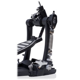 Single Kick Bass Drum Pedal by GRIFFIN | Deluxe Double Chain Foot Percussion Hardware for Intense Play | 4 Sided Beater & Fully Adjustable Power Cam System | Perfect for Beginner & Pro Drummers