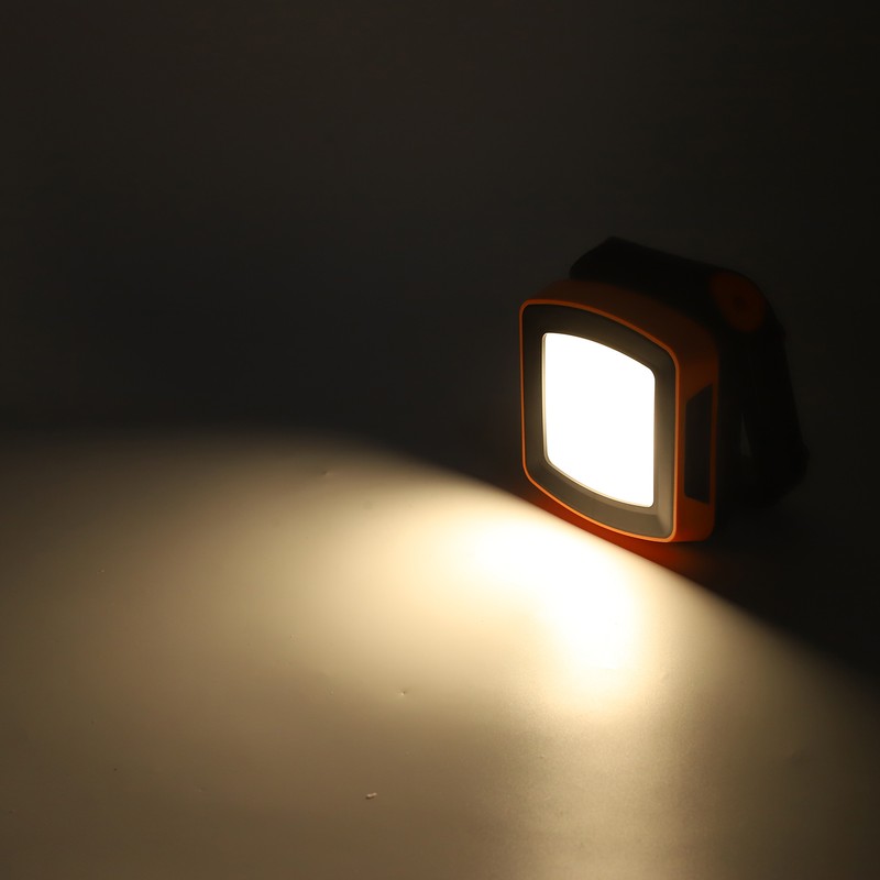 Orange Portable Rechargeable Work Light LED Flood Lights Folding Stand