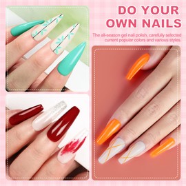 PEACECOLOR 53PCS Gel Nail Polish Kit with U V Light and Drill 35 Colors Gel Polish Nail Kit All Season Soak Off Gel Polish Set with Matte Glitter Glossy Top Coat Manicure Tools DIY Home Gifts Women