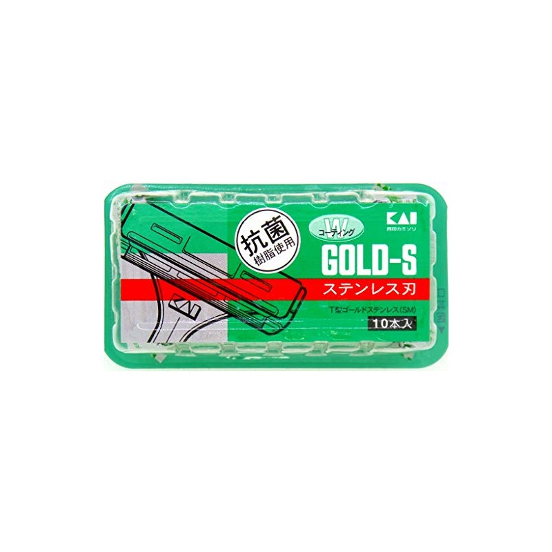 Kai Corporation Razors Stainless Steel Blades T-Shape Gold Stainless 10