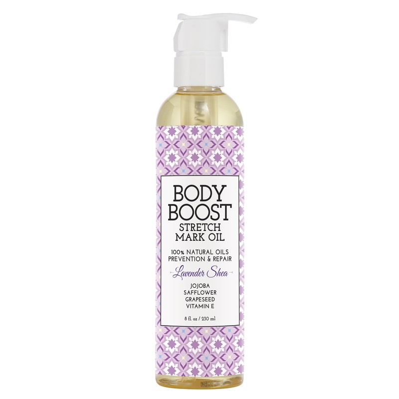 Body Boost Lavender Vanilla Stretch Mark Oil 8oz, Pregnancy and