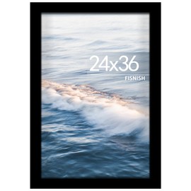 Fisnish 24x36 Poster Frame Black, Poster Frames 24 x 36 inches or 24x36 Picture Frames with HD Plexiglass Durable and Scratch-proof for Horizontal or Vertical Wall Mounting, 1 Pack