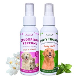 Petstoral Potty Training & Deodorizing Perfume Spray - Dog Training & Behavior Aids | Stop Dog Marking, Puppy & Dog Pee and Poop Training Spray Kit (3.38 Fl Oz/100ml)