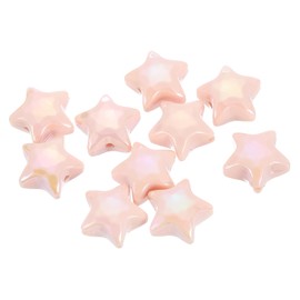 uxcell 10Pcs Star Shaped Beads, 12x19mm Lovely Acrylic Star Bulk Beads for Bracelet Earring Necklace Craft Making (Light Pink)