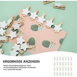Voarge Pack of 100 Stars Clothes Pegs Wooden Decorative Pegs Craft Clips - Christmas Wooden Pegs for Photo Small Craft Pegs for Christmas Party Decoration Wedding (Stars)