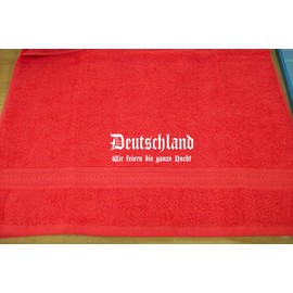 ShirtShop-Saar Deutschland - wir feiern die ganze Nacht; Städte Badetuch, rot