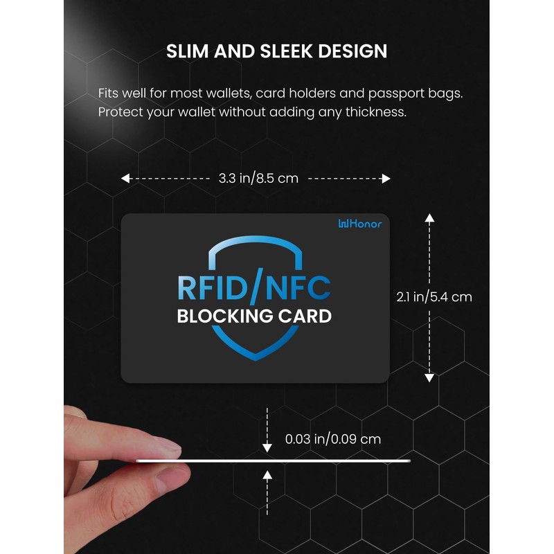 WHonor RFID/NFC Blocking Card 4 Pack, RFID Card, Credit Card