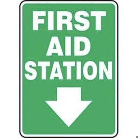 SAFETY SIGN FIRST AID STATION SIGN, Mfr: MFSD561XP-A