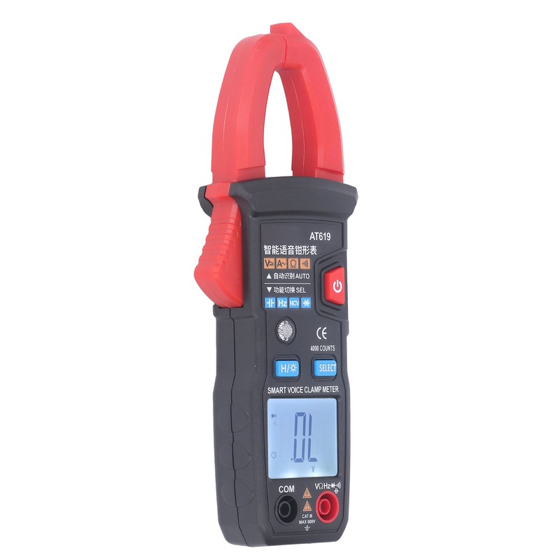 Digital Clamp Meter Automatic Intelligent Voice Announcement ABS Red Multi