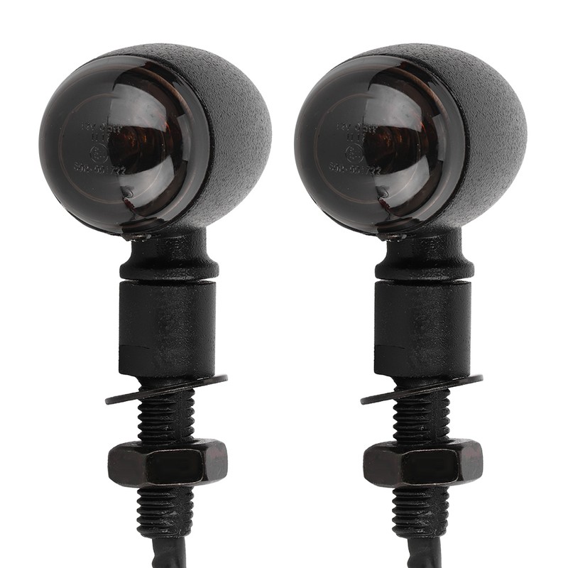 Retro Bullet Motorcycle Taillights Brake Turn Signal Light Indicator Black