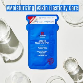 Amino - Mascarilla facial hidratante para humedad, agua mineral natural, ácido hialurónico, ceramida, antienvejecimiento, calma la piel seca, mejora la elasticidad (5 hojas)