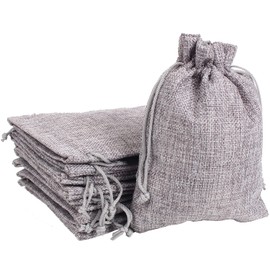 YANGBOYY Burlap Bags, 25 Packs 5''x7'' Burlap Drawstring Gift Bag Party Favor Pouch Linen Jewelry Pockets for Christmas Thanksgiving Easter Valentine's Day Presents Arts Crafts (5''x7'', Gray)