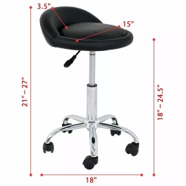 Unbranded Rolling Medical Stool Doctor Dentist Doctors Spa Tattoo Chair Adjustable Black