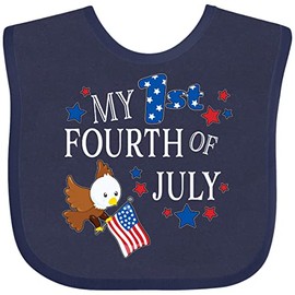 inktastic My First Fourth Of July- Eagle Baby Bib Navy Blue 2fb01