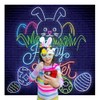 Neon Light Easter Backdrop Banner - Party Decor - 1
