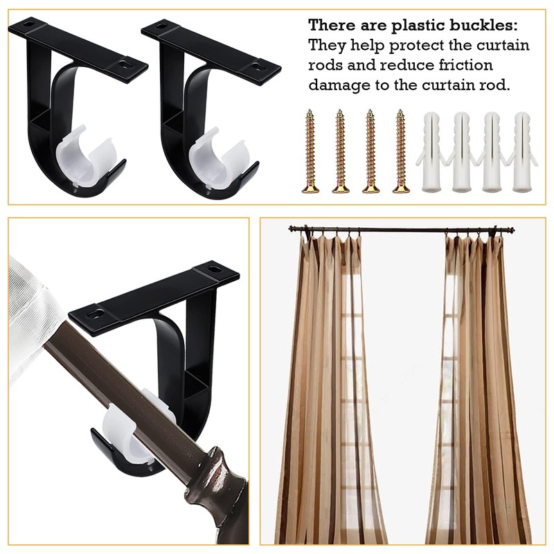 Curtain Rod Ceiling Mount Brackets 2 Pack Ceiling Mount Curtain