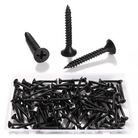 VooGenzek 100 pieces M3.5 x 30 mm coarse thread drywall screws, Phillips screws, self-tapping wood screws, for drywall, plasterboard, black