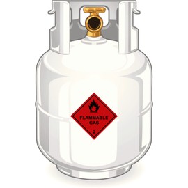 Pack of 2 strong Magnetic, flammable gas 100mm x 100mm hazardous warning signs