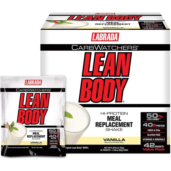 Labrada Carb Watchers Lean Body Vanilla Ice Cream 2.29oz packets (pack of 42)