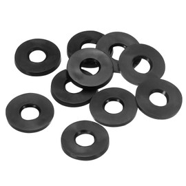 PATIKIL M6 Rubber Flat Washer, 10 Pack 6mm ID 13mm OD 1.6mm Thick Sealing Spacer Gasket Ring for Faucet Pipe Water Hose Fastener Bolt, Black