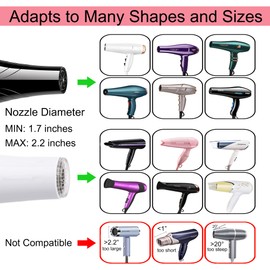 RIJATRAGAR Difusor de Pelo Universal, Accesorio Adaptable para Secador de Pelo, Boquillas de Secador de 1,7 A 2,2" de Diámetro Blanco