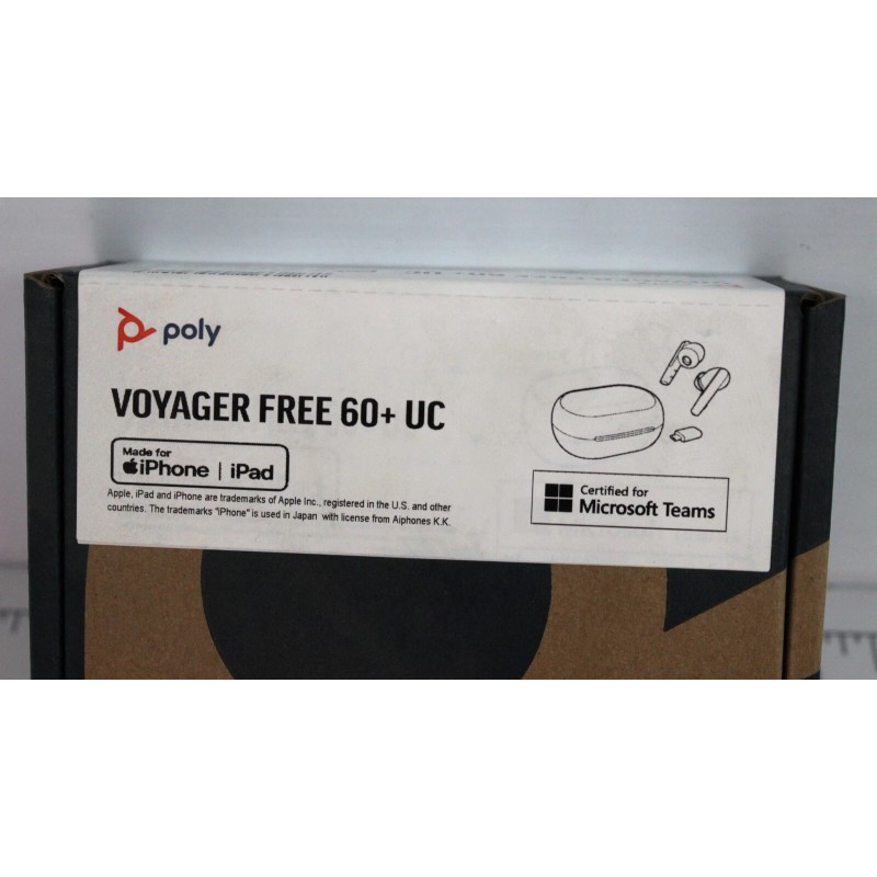 Plantronics Poly Voyager Free 60+ M Bluetooth USB-A, Earbuds, Black.