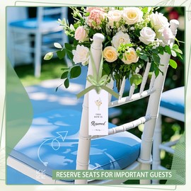 15 Pack Reserved Signs for Wedding Chairs Ribbon,This Row is Reserved Hanging Reserved Seating Signs for Church pews for Wedding Ceremony Party Event (Sage Green)