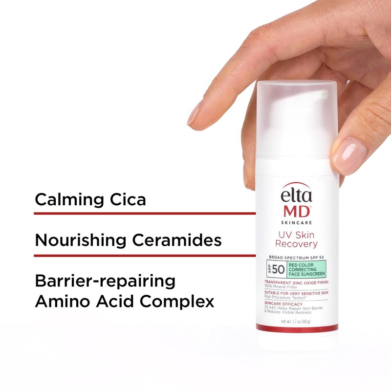EltaMD UV Skin Recovery Green Tint 100% Mineral Sunscreen, SPF