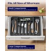 Kitsure Large Cutlery Organizer - Adjustable Silverware Utensil Drawer Organizer