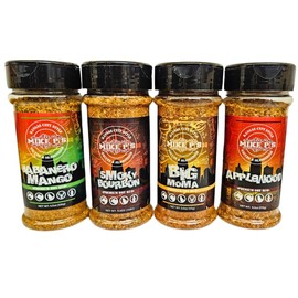 Mike P's Kansas City Premium Dry Rub Seasonings, 5-6oz - Variety Pack of 4 - Habanero Mango, Smoky Bourbon, Big MoMa, Applewood
