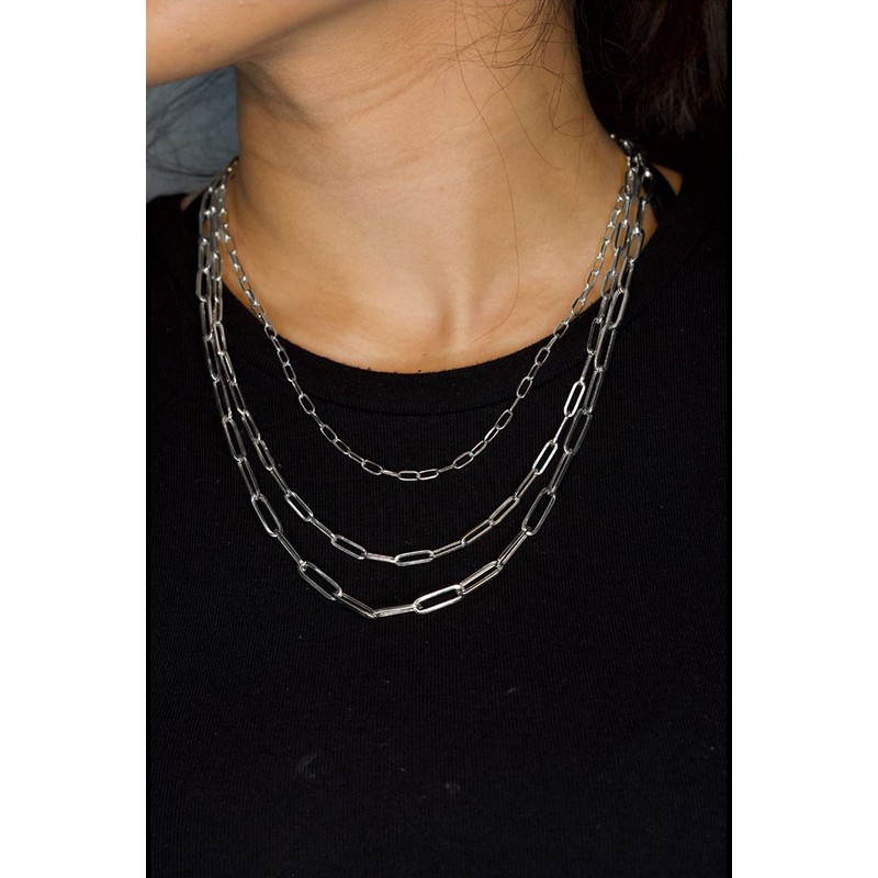 925 Sterling Silver Paperclip Chain Necklace,paperclip chain, Men Women, Made