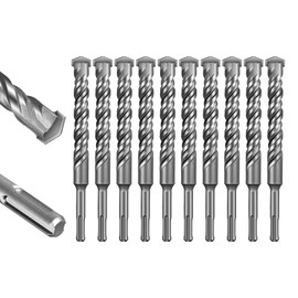 SALI Rotary Hammer Drill Bits 3/4"*8" 10 Pcs Rotary Hammer Drill Bits Concrete Masonry Hole Tool with Storage Case for Concrete, Stone, Brick