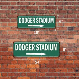 Dodger Stadium Sign Baseball Decoration Vintage Ballpark Decor Tin Signs Wall Art Plaque Sports Gift 8 x 24 Matte Finish Metal 108240073025