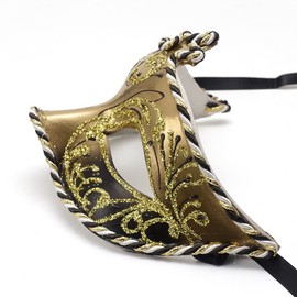 European Interior Casa Piece bce-31bk-gl Masquera, Made in Italy, Masquera, Venezia, GIGLI, Black, Gold