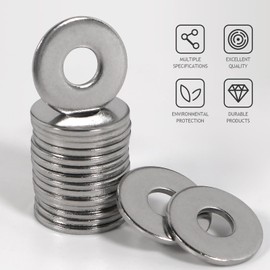 Washers M3 Large FOMGIIN Washers Stainless Steel A2 V2A 304, Body Washers DIN9021 / ISO7093, Washer M3 x 9 mm Pack of 100, Metal Washers for Screws & Nuts & Threaded Rod