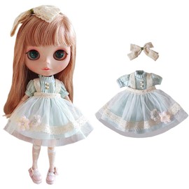 rakulifey Blythe Outfit One Piece Neo Blythe Outfit Set, 3 Piece Set (Light Green)