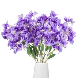 Uznaeoi 5PCS Purple Bougainvillea Artificial 31.5inch Realistic Fake Flowers Faux Bougainvillea Flowers with Stems for Vase Table Centerpieces Wedding Home Garden Decor (Purple)