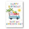 Second Ave Campervan Sunny Happy Birthday Card Greetings Card Friend