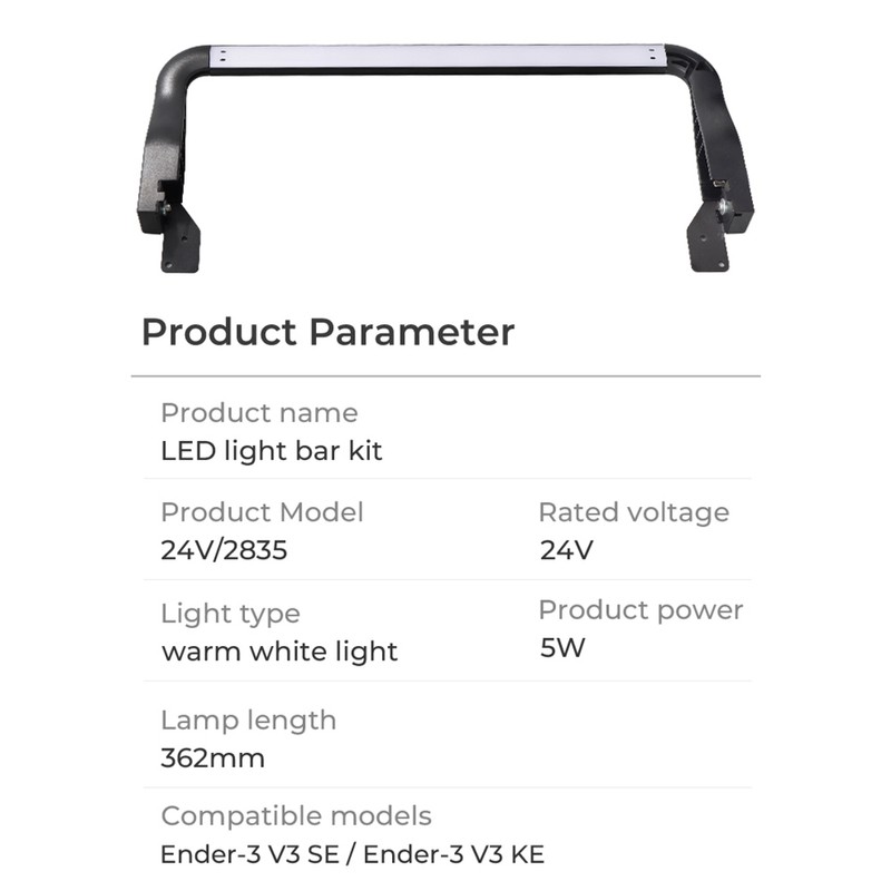 Creality LED Light Bar Kit Energy Saving and Easy Installation